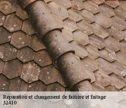 Réparation et changement de faitière et faitage ayguetinte-32410 GR Couverture 32